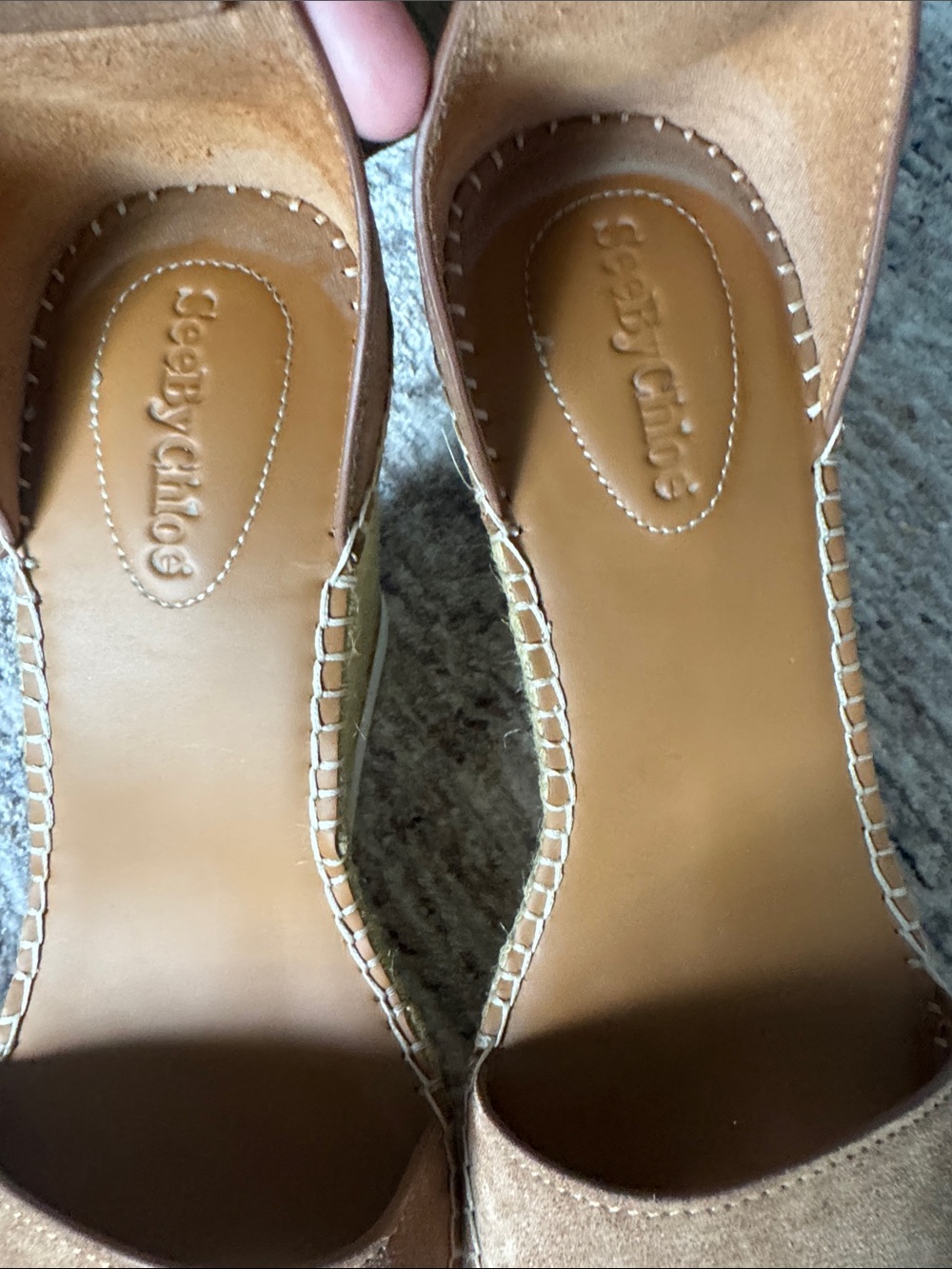 See by Chloé Tan Suede and Leather Espadrille Wedge Sandals - Picture 3 of 3